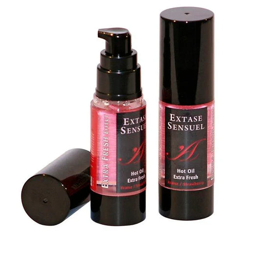 EXTASE SENSUAL - ACEITE MASAJE EFECTO EXTRA FRESH FRESA 30 ML - Nuvica