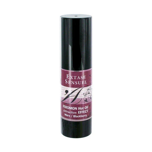 EXTASE SENSUAL - ACEITE MASAJE EFECTO CALOR CON FEROMONAS MORA 30 ML - Nuvica