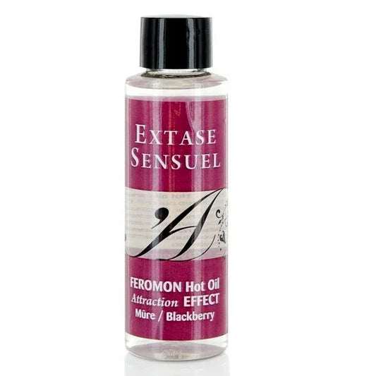 EXTASE SENSUAL - ACEITE MASAJE EFECTO CALOR CON FEROMONAS MORA 100 ML - Nuvica