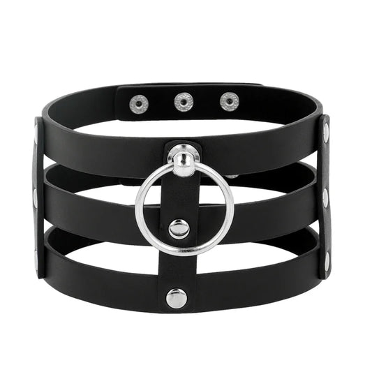 COQUETTE CHIC DESIRE - CHOKER CUERO VEGANO ESTILO FETISH - Nuvica