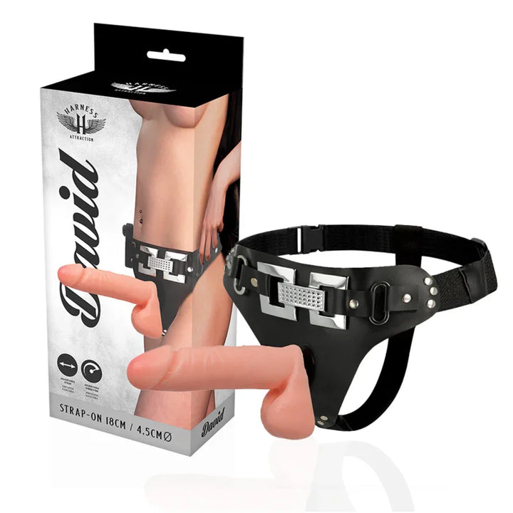 HARNESS ATTRACTION - ARNÉS DELUXE CON VIBRACIÓN REALÍSTICO 18 CM -O- 4.5 CM - Nuvica