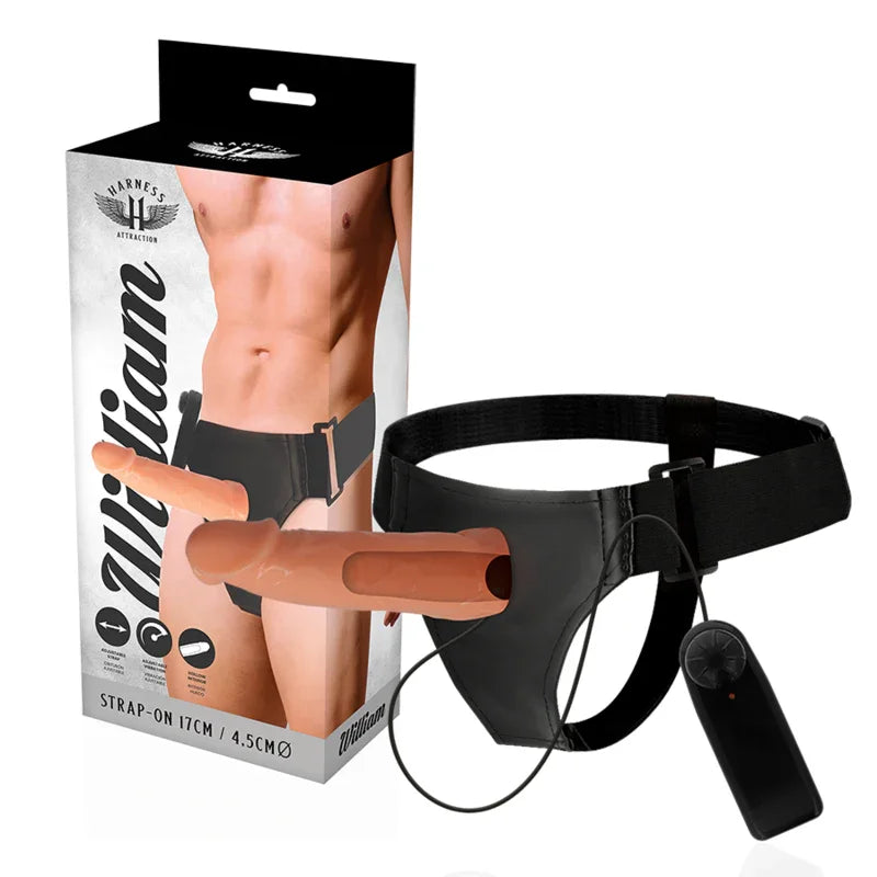 HARNESS ATTRACTION - ARNÉS HUECO WILLIAN CON VIBRADOR 17 CM -O- 4.5 CM - Nuvica