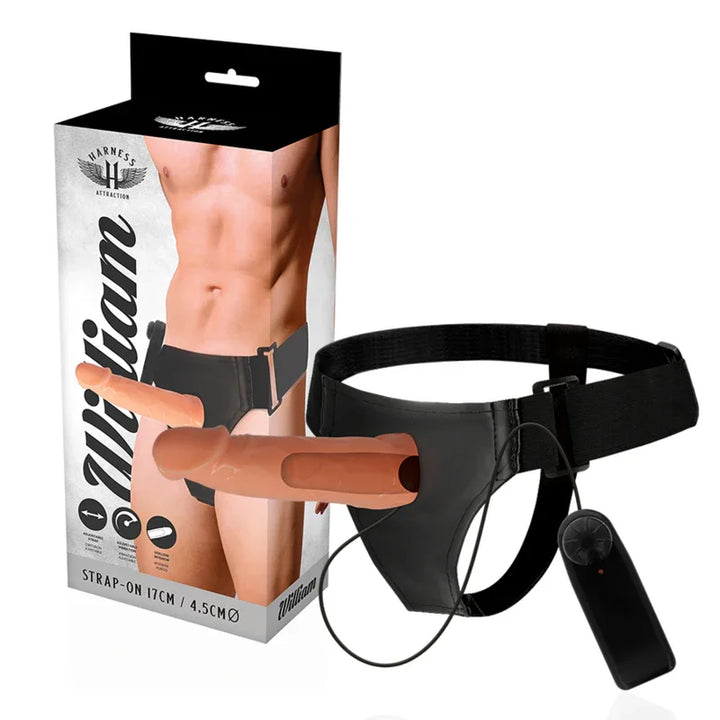 HARNESS ATTRACTION - ARNÉS HUECO WILLIAN CON VIBRADOR 17 CM -O- 4.5 CM - Nuvica
