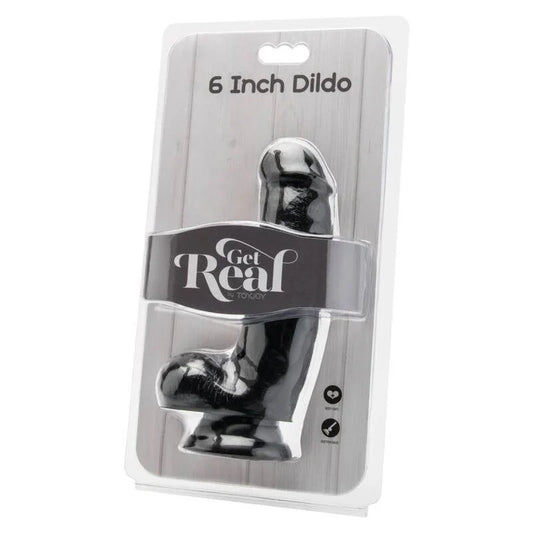 GET REAL - DILDO 12 CM CON TESTÍCULOS NEGRO - Nuvica