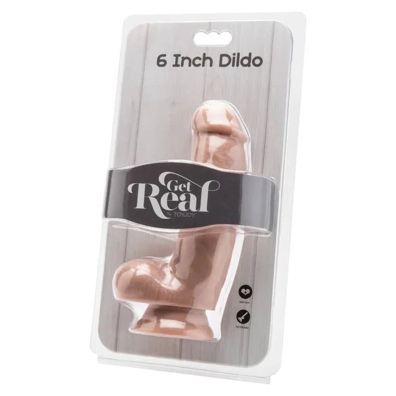 GET REAL - DILDO 12 CM CON TESTÍCULOS NATURAL - Nuvica