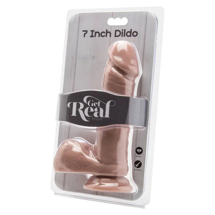 GET REAL - DILDO 18 CM CON TESTÍCULOS NATURAL - Nuvica