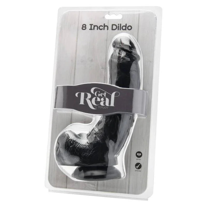 GET REAL - DILDO 20,5 CM CON TESTÍCULOS NEGRO - Nuvica