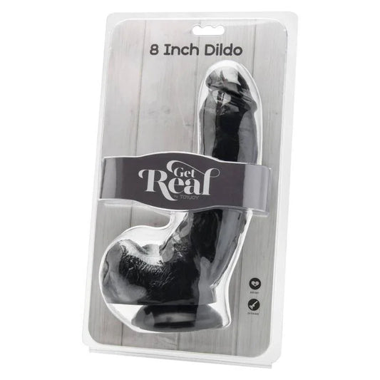 GET REAL - DILDO 20,5 CM CON TESTÍCULOS NEGRO - Nuvica