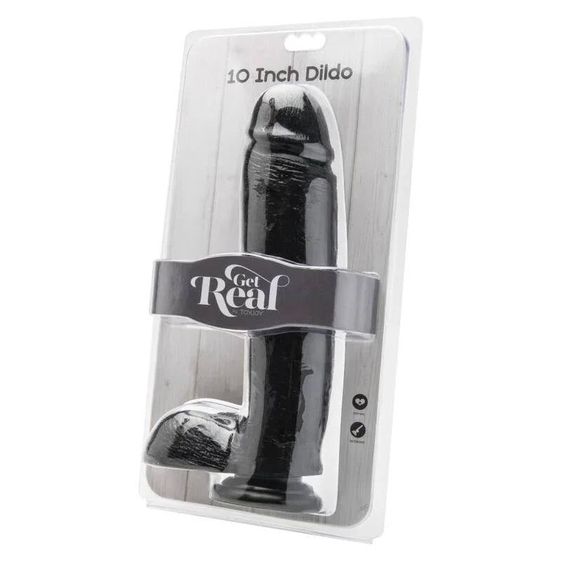 GET REAL - DILDO 25,5 CM CON TESTÍCULOS NEGRO - Nuvica