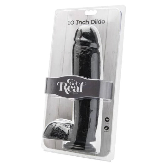 GET REAL - DILDO 25,5 CM CON TESTÍCULOS NEGRO - Nuvica