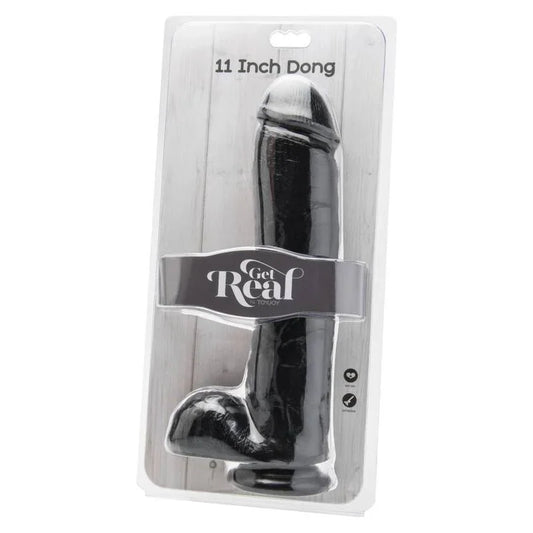 GET REAL - DILDO 28 CM CON TESTÍCULOS NEGRO - Nuvica