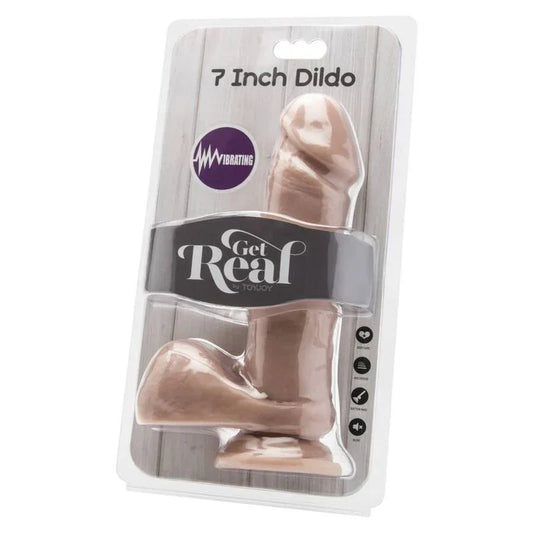 GET REAL - DILDO 18 CM CON TESTÍCULOS VIBRADOR NATURAL - Nuvica