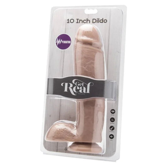 GET REAL - DILDO 25,5 CM CON TESTÍCULOS VIBRADOR NATURAL - Nuvica