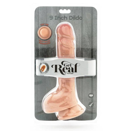 GET REAL - DUAL DENSITY DILDO 25,5 CM CON TESTÍCULOS NATURAL - Nuvica