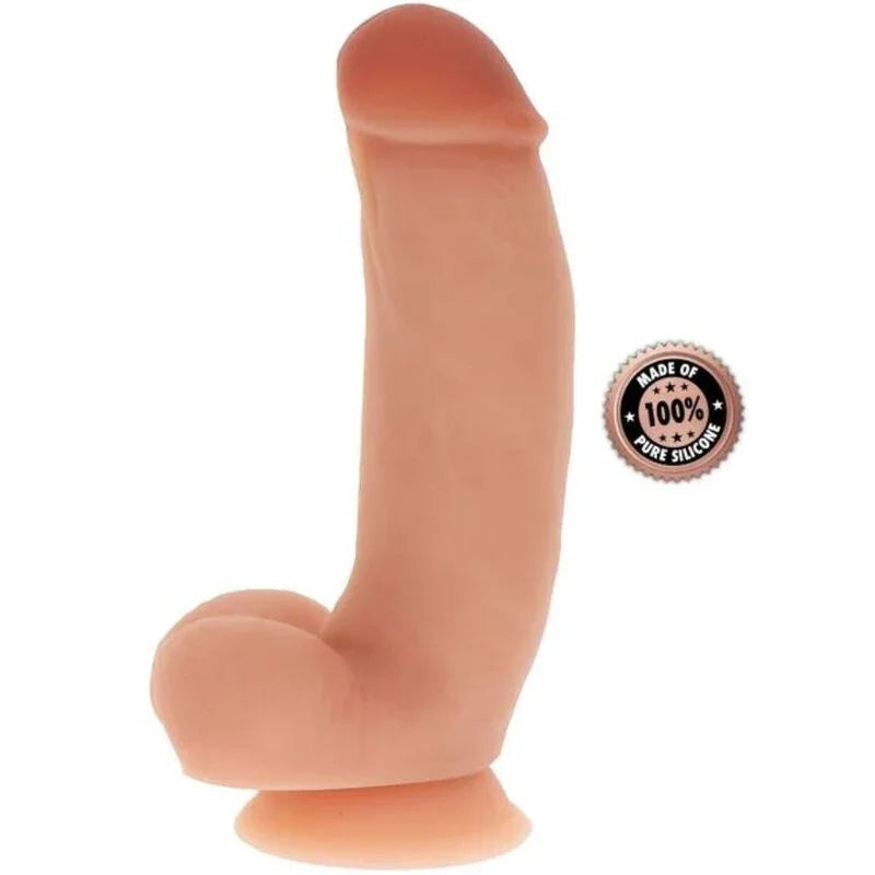 GET REAL - DILDO SILICONA 18 CM CON TESTÍCULOS NATURAL - Nuvica