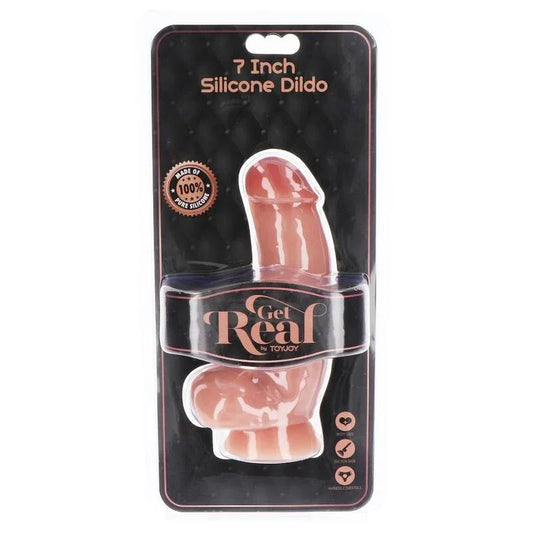 GET REAL - DILDO SILICONA 18 CM CON TESTÍCULOS NATURAL - Nuvica