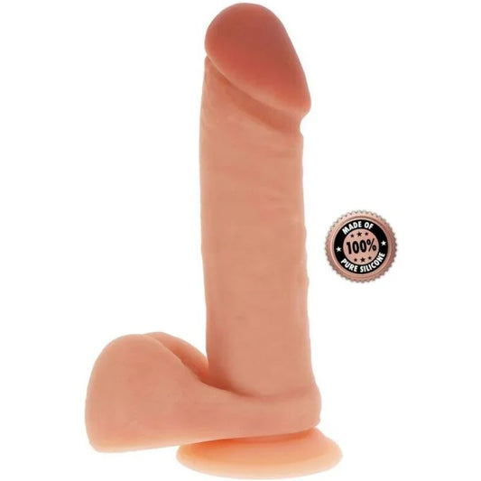 GET REAL - DILDO SILICONA 20,5 CM CON TESTÍCULOS NATURAL - Nuvica