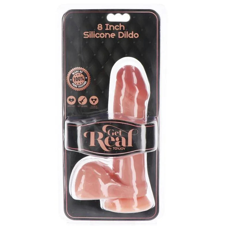 GET REAL - DILDO SILICONA 20,5 CM CON TESTÍCULOS NATURAL - Nuvica