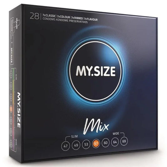 MY SIZE - MIX PRESERVATIVOS 57 MM 28 UNIDADES - Nuvica