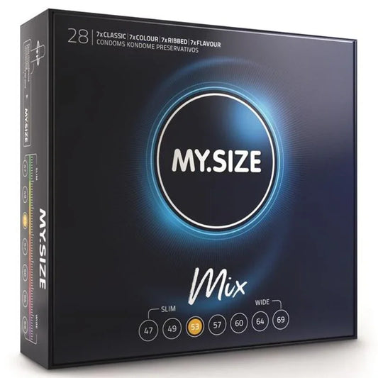 MY SIZE - MIX PRESERVATIVOS 53 MM 28 UNIDADES - Nuvica