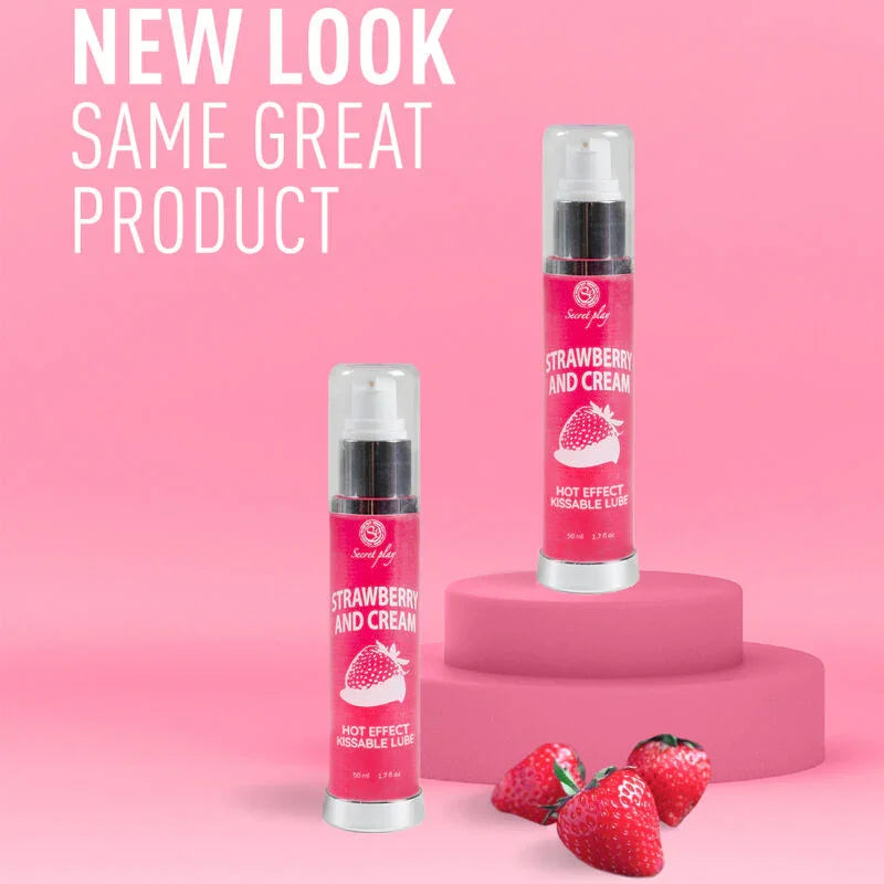 SECRETPLAY - LUBRICANTE 2-1 EFECTO CALOR FRESA&NATA 50 ML - Nuvica