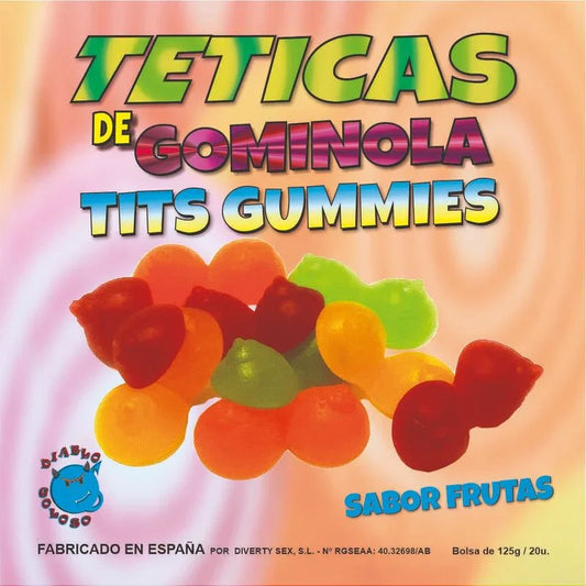 DIABLO GOLOSO - TETICAS DE GOMINOLA SURTIDAS BRILLO - Nuvica