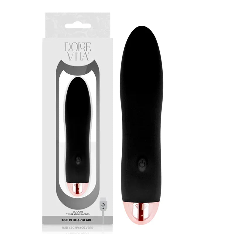 DOLCE VITA - VIBRADOR RECARGABLE FOUR NEGRO 7 VELOCIDADES - Nuvica