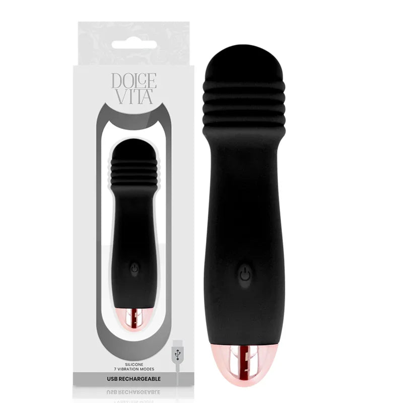 DOLCE VITA - VIBRADOR RECARGABLE TRES NEGRO 7 VELOCIDADES - Nuvica