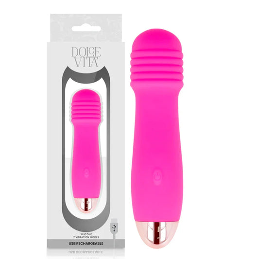 DOLCE VITA - VIBRADOR RECARGABLE THREE ROSA 7 VELOCIDADES - Nuvica