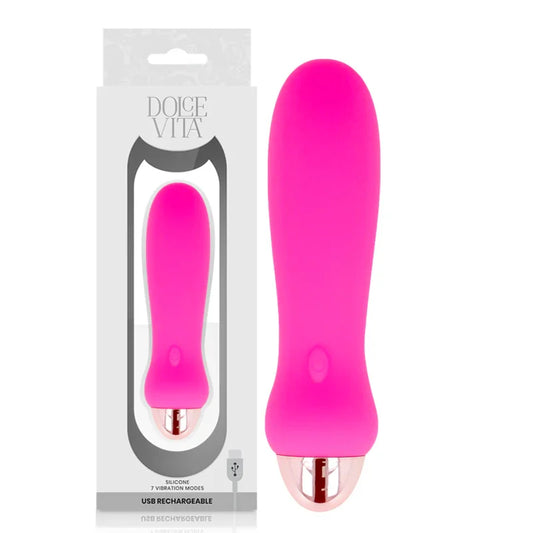 DOLCE VITA - VIBRADOR RECARGABLE FIVE ROSA 7 VELOCIDADES - Nuvica