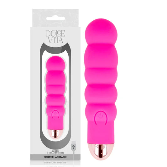 DOLCE VITA - VIBRADOR RECARGABLE SIX ROSA 7 VELOCIDADES - Nuvica