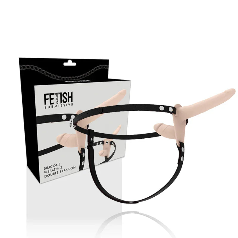 FETISH SUBMISSIVE HARNESS - DOBLE PENETRACIÓN VIBRADOR FLESH UP - Nuvica
