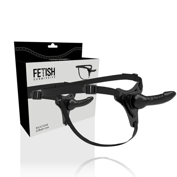 FETISH SUBMISSIVE HARNESS - SILICONA NEGRO REALISTIC 16 CM - Nuvica