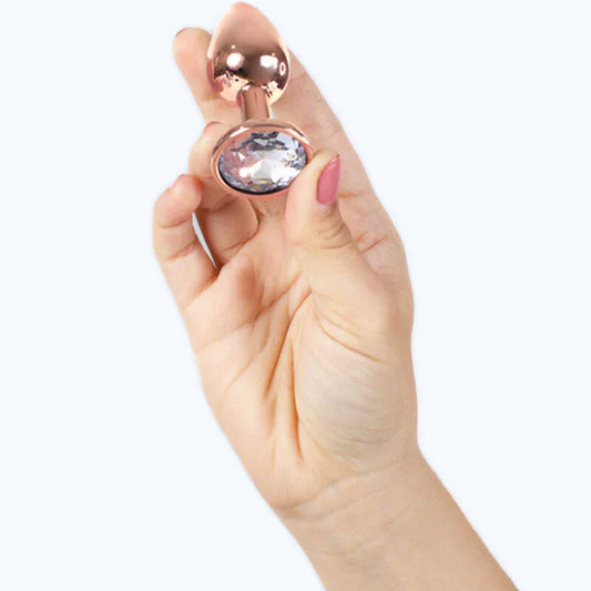SECRETPLAY - METAL BUTT PLUG ORO ROSA TALLA S 7 CM - Nuvica