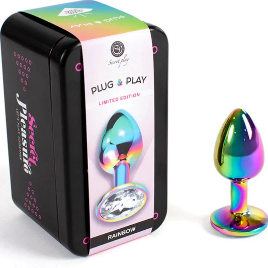 SECRETPLAY - METAL BUTT PLUG MULTICOLOR TALLA S 7 CM - Nuvica