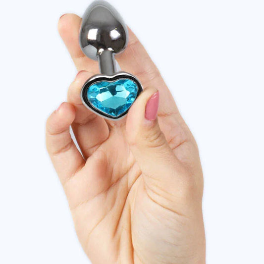 SECRETPLAY - METAL BUTT PLUG CORAZÓN AZUL TALLA S 7 CM - Nuvica