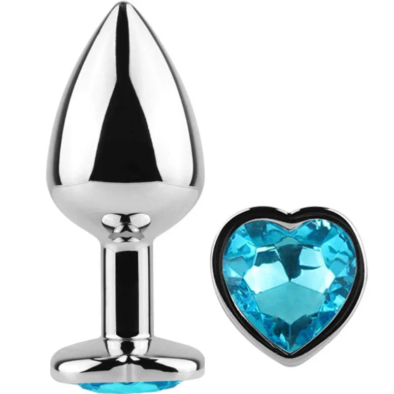 SECRETPLAY - METAL BUTT PLUG CORAZÓN AZUL TALLA S 7 CM - Nuvica