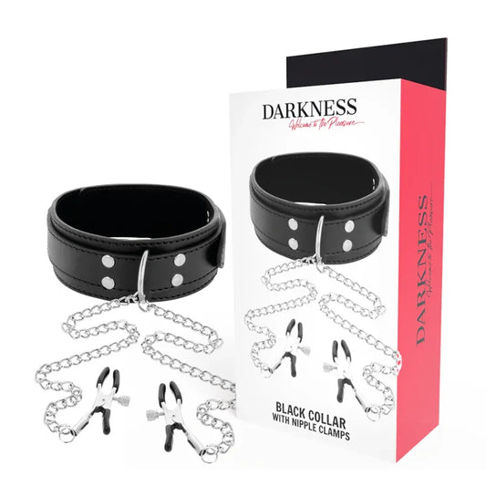 DARKNESS - COLLAR CON PINZAS PARA PEZONES NEGRO - Nuvica