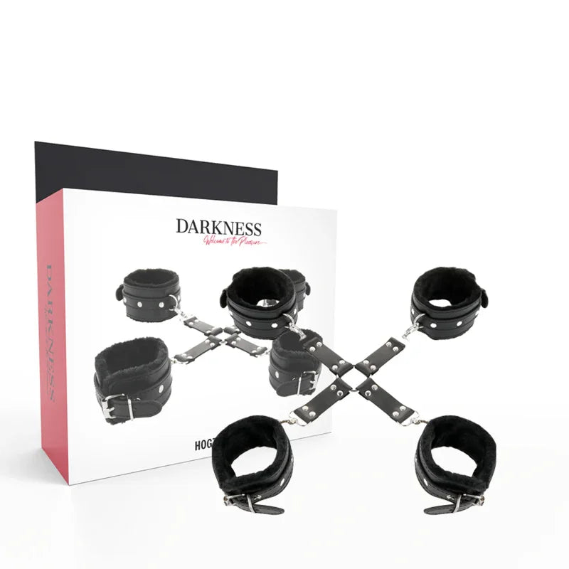 DARKNESS - ESPOSAS DE CUERO PARA PIES Y MANOS NEGRO - Nuvica