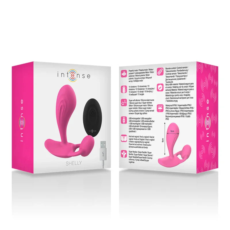 INTENSE - SHELLY DUO ANAL-PERINEO , VAGINAL-CLITORIS REMOTO ROSA - Nuvica