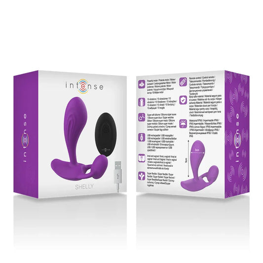 INTENSE - SHELLY DUO ANAL-PERINEO , VAGINAL-CLITORIS REMOTO MORADO - Nuvica