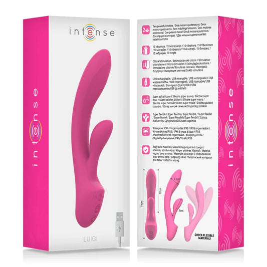 INTENSE - LUIGI VIBRADOR RABBIT SILICONA LIQUIDA ROSA - Nuvica