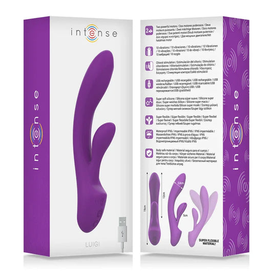 INTENSE - LUIGI VIBRADOR RABBIT SILICONA LIQUIDA MORADO - Nuvica