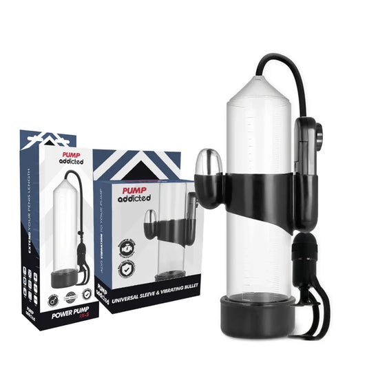 PUMP ADDICTED - BOMBA ERECCIÓN RX5 TRANSPARENTE CON VIBRADOR - Nuvica