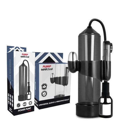 PUMP ADDICTED - BOMBA ERECCIÓN RX7 NEGRO CON VIBRADOR - Nuvica