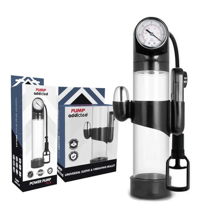 PUMP ADDICTED - BOMBA ERECCIÓN RX9 TRANSPARENTE CON VIBRADOR - Nuvica