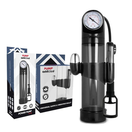 PUMP ADDICTED - BOMBA ERECCIÓN RX9 NEGRO CON VIBRADOR - Nuvica