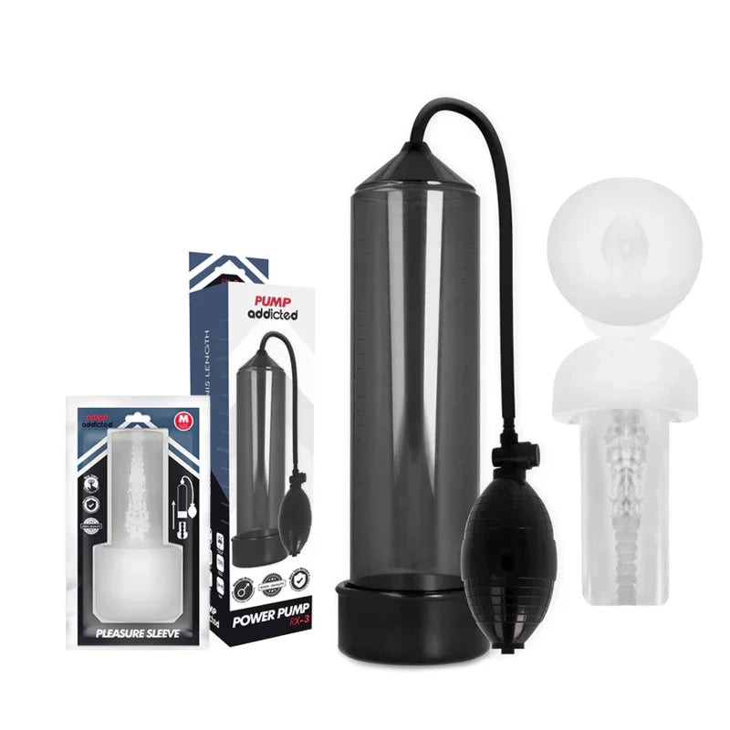 PUMP ADDICTED - RX3 BOMBA ERECCIÓN NEGRO CON MASTURBADOR - Nuvica