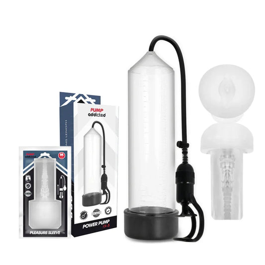 PUMP ADDICTED - BOMBA ERECCIÓN RX5 TRANSPARENTE CON MASTURBADOR - Nuvica