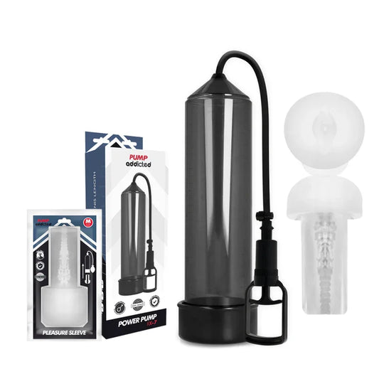 PUMP ADDICTED - BOMBA ERECCIÓN RX7 NEGRO CON MASTURBADOR - Nuvica